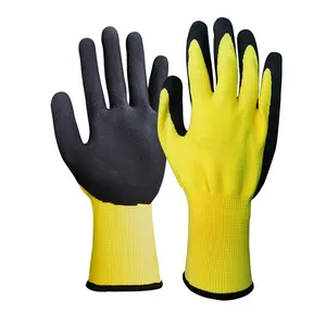 GR4001 de goma por inmersión en guantes de trabajo de capa de látex de guante de la mano