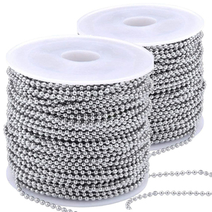 Cadena de Metal de acero inoxidable 304, cadena de cuentas, cadena de etiquetas, joyería de Metal, llavero, collar, accesorios Diy, carrete de bola - Product Image 1