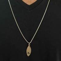 Pendentif en acier inoxydable MECYLIFE en forme de vague océanique, collier personnalisé pour homme sur le thème du surf et de la plage