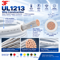 Fil isolé en PTFE UL1213 24AWG 600V, fil de connexion haute température en cuivre plaqué argent pour capteur, transformateur, électrovanne