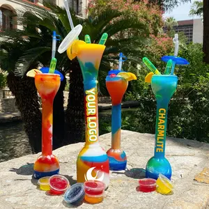 Креативная прозрачная пластиковая чашка slushee, пластиковые чашки для напитков для взрослых, замороженные напитки, daiquiri, с логотипом на заказ