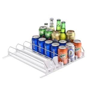Drink Soda Can Organizer für Kühlschrank, Breite einstellbarer Spender Getränkes chieber Gleit flaschen Aufbewahrung halter