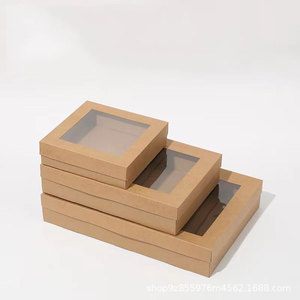 Benutzer definiertes Logo Kraft papier Material Fenster <span class=keywords><strong>box</strong></span> Einfache Großhandel Papier verpackungs boxen - Product Image 2
