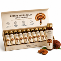 Extrait liquide de champignon Reishi 10 ml x 10 flacons |   Complément alimentaire à base de plantes pour soutenir le système immunitaire, extrait de Ganoderma Lucidum pour l'énergie et le bien-être