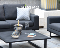 SIMPOLIFESTYLE Premium Outdoor-Möbel ETHOS Lounger Aluminiumrahmen Acrylstoff 3-Sitzer Sofa-Set für Wohnzimmer Esszimmer
