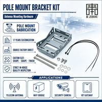 Kit de fixation sur poteau en tôle estampée sur mesure, avec support en acier thermolaqué pour équipement d'antenne de télécommunications