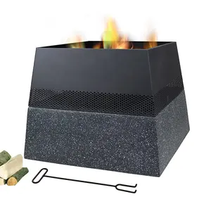 Wholesale Fire Pits Camping Garden Rectangle Fire Pit MGO Stand with Laser Cutting Metal Firebowl Custom Fire Pit for Heating