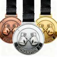 Médailles de boxe en alliage de zinc moulé sous pression, personnalisables, de haute qualité, pour les compétitions, vente en gros, pour les récompenses