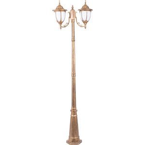 Lampadaire de jardin extérieur en laiton avec abat-jour en verre, lumière blanc chaud, ampoules A19, fixation non amovible, IP66, capteur de mouvement, alimenté par énergie solaire - Product Image 2