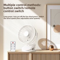 Ventilateur de lit ultra-silencieux à clipser, télécommandé, rechargeable, pour dortoir étudiant, bureau, charge USB, vent puissant
