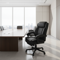 Chaise de bureau de direction ergonomique moderne à dossier haut, inclinable à 135 degrés, réglable en hauteur, en cuir de luxe, confortable