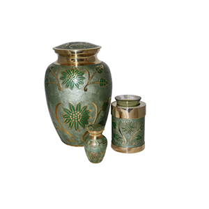 Talla cruzada Funeral Urnas de cremación de metal decorativas Suministros de entierro de urna de latón Premium Venta caliente en MOQ bajo - Product Image 2