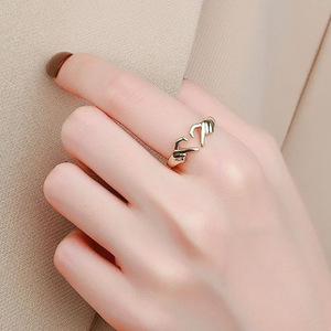 Q355 Heart Shape Stainless Steel <b>Ring</b> Modern Unisex Fashion Jewelry Gift <b>Plain</b> Design For Couple Or Self - Product Image 5