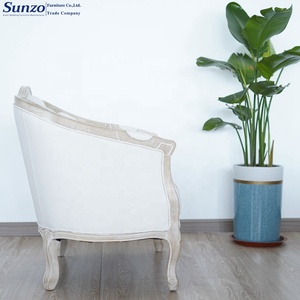 Sillón tapizado de lino antiguo francés Silla de sofá de madera <span class=keywords><strong>Luis</strong></span> Wedding Love - Product Image 4