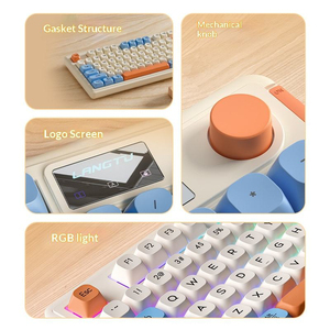 <b>Wireless</b> Blue tooth Tri-Mode Keyboard RGB Backlit Slim Silent Membrane Keyboard for Laptop <b>PC</b> Office Gaming - Product Image 4
