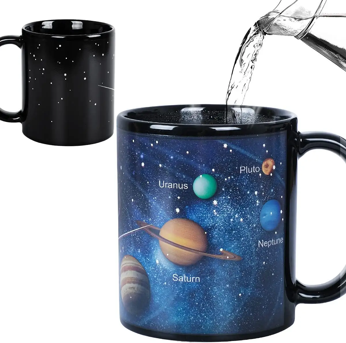 Isı değiştirme güneş sistemi seramik kupa renk değiştiren kupa büyülü kahve kupa çay bardağı 12 ons-yenilik Xmas komik hediyeler için