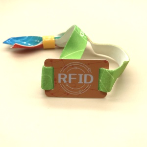Pulsera con Control de acceso para eventos personalizados, pulsera de tejido <span class=keywords><strong>Rfid</strong></span>, con etiqueta de PVC, Nfc - Product Image 3