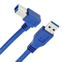 Câble d'imprimante USB 3.0 Mindpure à angle de 90 degrés, Type A vers B mâle, 5 Gbps, haute vitesse, cordon de synchronisation de données pour scanner, machine à fax, serveur
