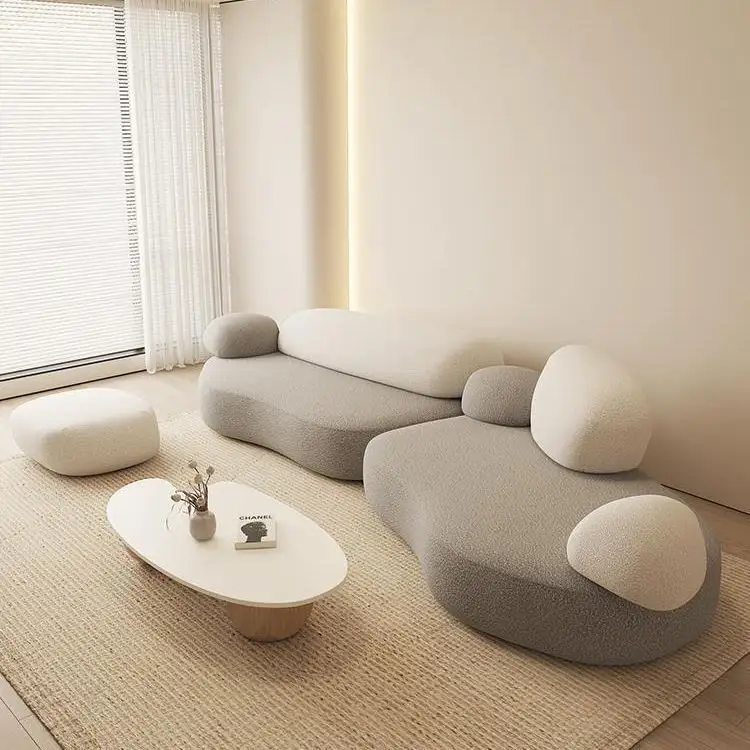 Sáng Tạo Pebble sofa hộ gia đình nhỏ mô-đun kết hợp hộ gia đình phòng khách vải hiện đại Thiết kế mô hình đơn giản Bắc Âu sofa