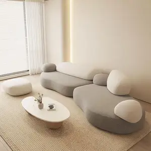 Creative Pebble Sofa Small Household Modular Combination Household Living Room Fabric Modern Designer Model Simple Nordic Sofa