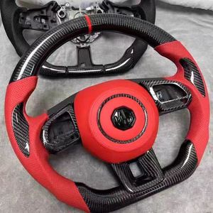 Volant de voiture en fibre de carbone pour MG5 MG6 Pro <span class=keywords><strong>MG</strong></span> GT <span class=keywords><strong>MG</strong></span> ZS avec cuir rouge et double marqueur rouge - Product Image 1
