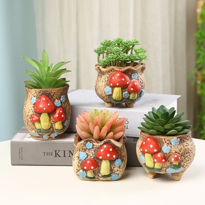 Kleine Keramik Neuheit Sukkulenten Pflanz gefäß mit Drainage Hand bemalte Pilz Design für Haus & Garten Kaktus Blumentopf - Product Image 2