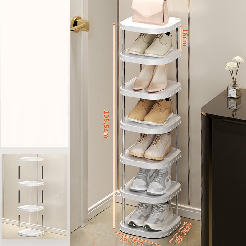 ชั้นวางรองเท้าเจ็ดชั้นสีขาว (ที่ใส่ฟีด)