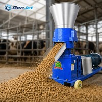 Machine à granulés d'aliments industriels GenJet 200-300 kg/h avec matrice plate de 210 mm et presse à 3 rouleaux pour l'alimentation des bovins, des moutons et des volailles