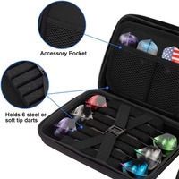 Étui de transport pour fléchettes en EVA personnalisé, résistant aux chocs, avec plusieurs compartiments pour accessoires de fléchettes à pointe en acier