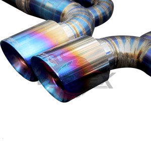 ท่อไอเสีย Vortex Premium Full Burnt Blue Titanium Catback สำหรับ Porsche 718 Cayman Boxster 2.0T 2.5T Valvetronic พร้อมปลายท่อแบบ Center Tips - Product Image 4
