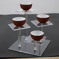 Support de présentation à plusieurs niveaux en acrylique transparent, organisateur carré pour figurines, parfums, cosmétiques et objets de collection