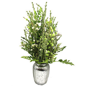 Guirlande artificielle de Noël avec olives et cyprès, baies rouges, couronnes et guirlandes décoratives - Product Image 1