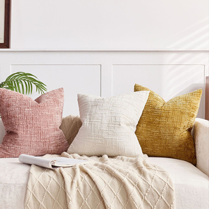 Nueva llegada Cozy Accent Solid Cozy Slub Chenille Bamboo Texture Boho Fundas De Almohada decorativas para sofá cama - Product Image 6