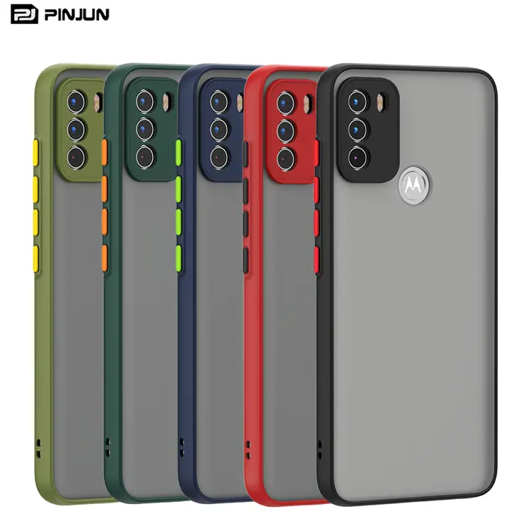 New Popular skin feel transparent frosted pc tpu combo case back cover for Motorola Moto G60 case shockproof