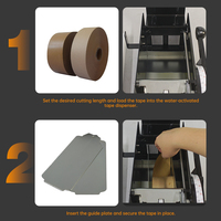 Distributeur manuel de ruban gommé activé par l'eau pour papier kraft, longueur réglable 20-100 mm pour l'emballage et la fermeture de cartons
