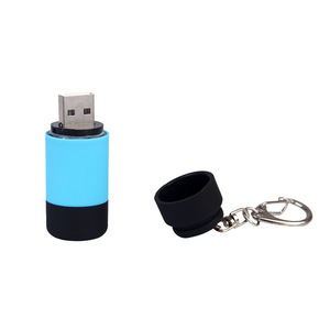 Mini porte-clés lumière USB lampes de poche rechargeables étanche petites lampes de poche pour urgence minuscule LED pour enfants étudiants famille