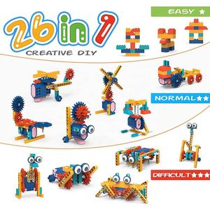126 pièces de blocs de construction en plastique ABS, grandes particules, jouet STEM, engrenage électrique, bricolage, formes multiples, construction d'ingénierie - Product Image 4