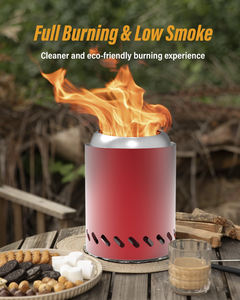 Smokeless <strong>Wood</strong> Firepit <strong>burner</strong> Steel Tabletop Fire Pit Wooden Burn Stoves Camping Grill Round Mini Tabletop Bonfire Stove - Product Image 3