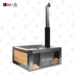 Vapasauna pour 5-6 personnes, bain à remous extérieur moderne chauffé au bois, écologique, autoportant, chauffage rapide en 50 minutes, idéal pour villa, resort, <span class=keywords><strong>camping</strong></span> - Product Image 2