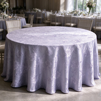 Nappe ronde en jacquard, linge de table élégant en satin pour hôtel, mariage, banquet et décoration de fête