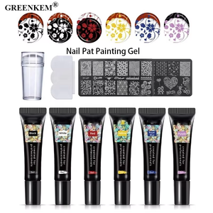 เจลปั๊มลายเล็บ 25 สี เม็ดสีแน่น สำหรับงานศิลปะบนเล็บ พร้อมแผ่นลายเล็บแบบถอดง่าย เจลเพ้นท์เล็บระดับมืออาชีพ - Product Image 2