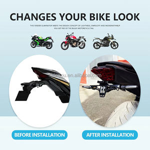 Señales de giro ajustables para motocicleta, marco de matrícula de aluminio CNC, soporte LED para Kawasaki Z1000 Kawasaki <span class=keywords><strong>Z800</strong></span> - Product Image 4