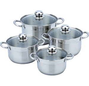Casserole en acier inoxydable <span class=keywords><strong>Fissler</strong></span> 201, ensemble de 8 pièces, ustensiles de cuisine écologiques de luxe, marmites à soupe, pour la cuisine à domicile - Product Image 1