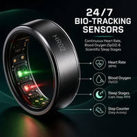 Nouvelle bague connectée HR02 pour l'international, tracker de santé étanche avec suivi du sommeil, fréquence cardiaque, oxygène sanguin et prise de photos à distance