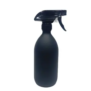 16 أوقية 500 مللي متجمد أسود اللون تنظيف الزجاج المياه زجاجة مع زناد من البلاستيك رذاذ