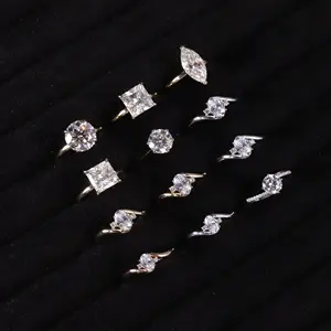M36A Abiding Custom Real Gold Jewelry Twisted Designs 1ct VVS Diamond 9K White Gold Moissanite Engagement Ring For Women