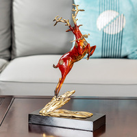 Décoration Cerf Cinq Bénédictions en Laiton Coulé de Luxe Léger à Prix Abordable par Yf Model Sd2 pour Cadeau de Pendaison de Crémaillère et Entrée de Bureau