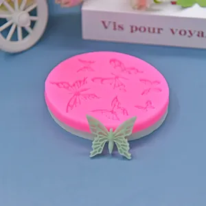Cetakan silikon dekorasi kue Fondant cetakan bentuk kupu-kupu tidak lengket Harga menguntungkan grosir untuk DIY