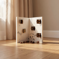 Boîte de calendrier de l'avent en chocolat avec feuille d'or personnalisée, 24 portes, emballage cadeau de Noël de luxe en forme de livre magnétique