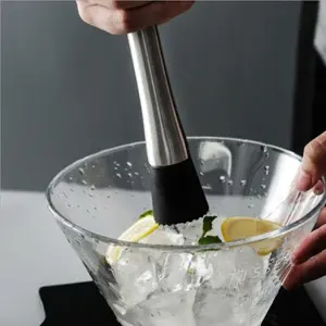 FSE Stainless steel Reusable stirrer Ice Muddler Swizzle Stick Ice crushed Rod Ice Breaker Bar Cocktail muddler